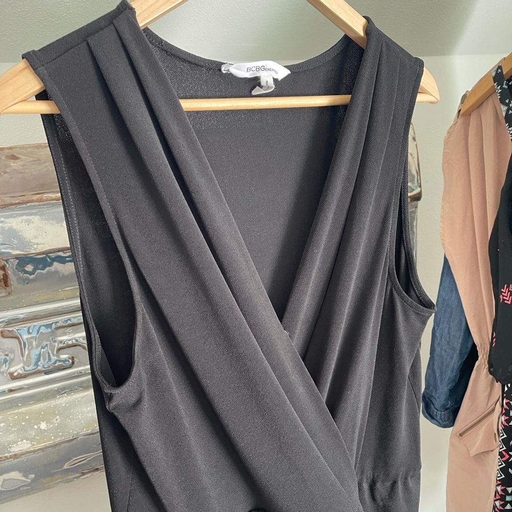 BCBGeneration Black Sleeveless Romper Size L